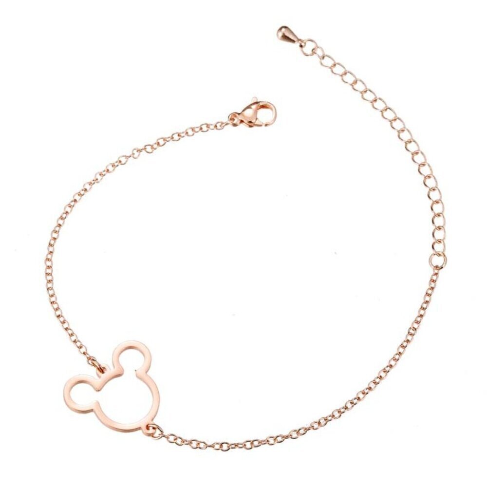 18k Rose Gold Plated Stainless Steel Mickey Bracelet